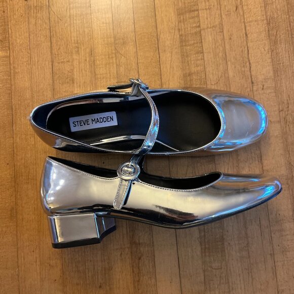 Steve Madden Metallic Maryjanes - Picture 2 of 3